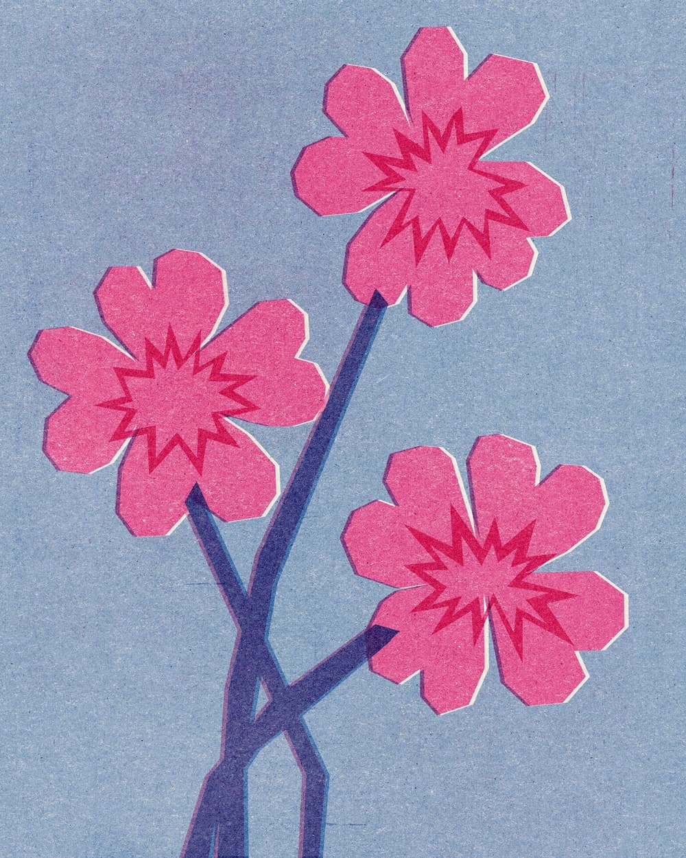Pink four-leaf clovers